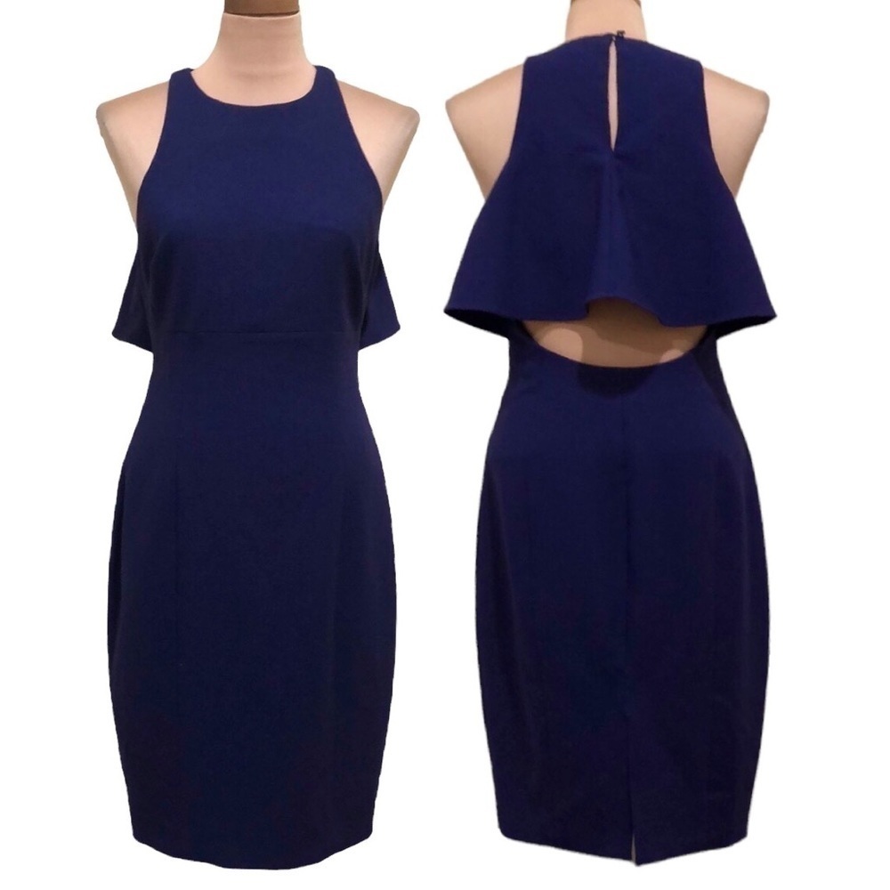 Cinq A Sept Mackenna Dress Size 10  Navy Blue Cut Out Back
